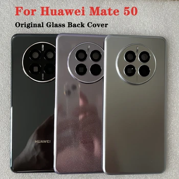 עבור חבר 50 המקורי זכוכית מחוסמת בחזרה את מכסה הסוללה Mate Huawei 50 חלקי חילוף כיסוי אחורי הדלת דיור + עדשת המצלמה